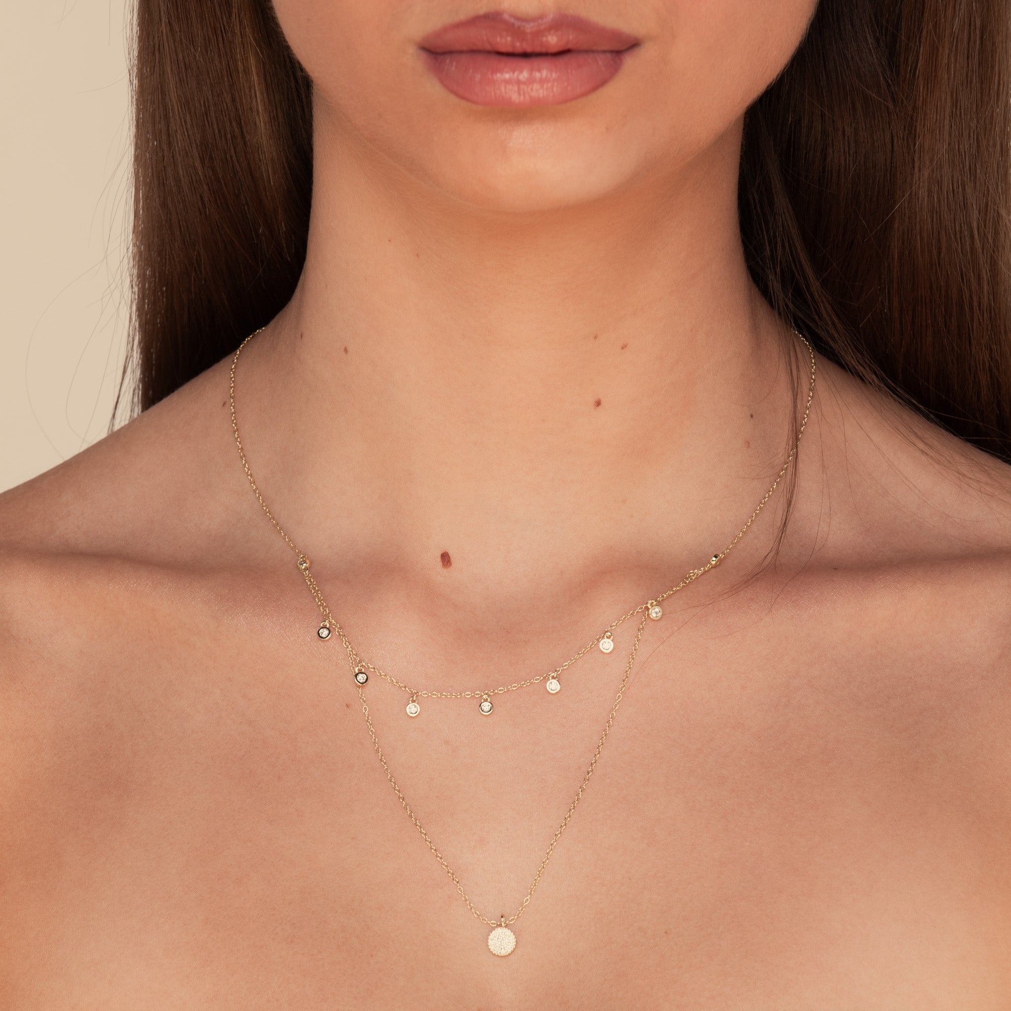 Echo Sapphire Layered Necklace Silver