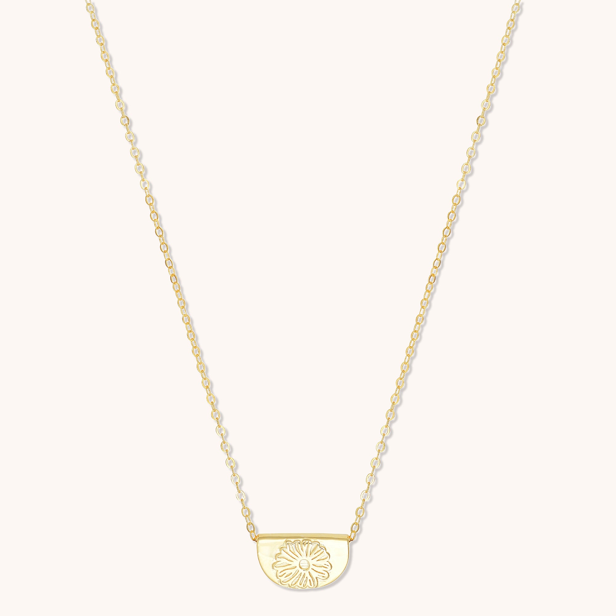 Birth Flower Necklace April (Daisy) Gold