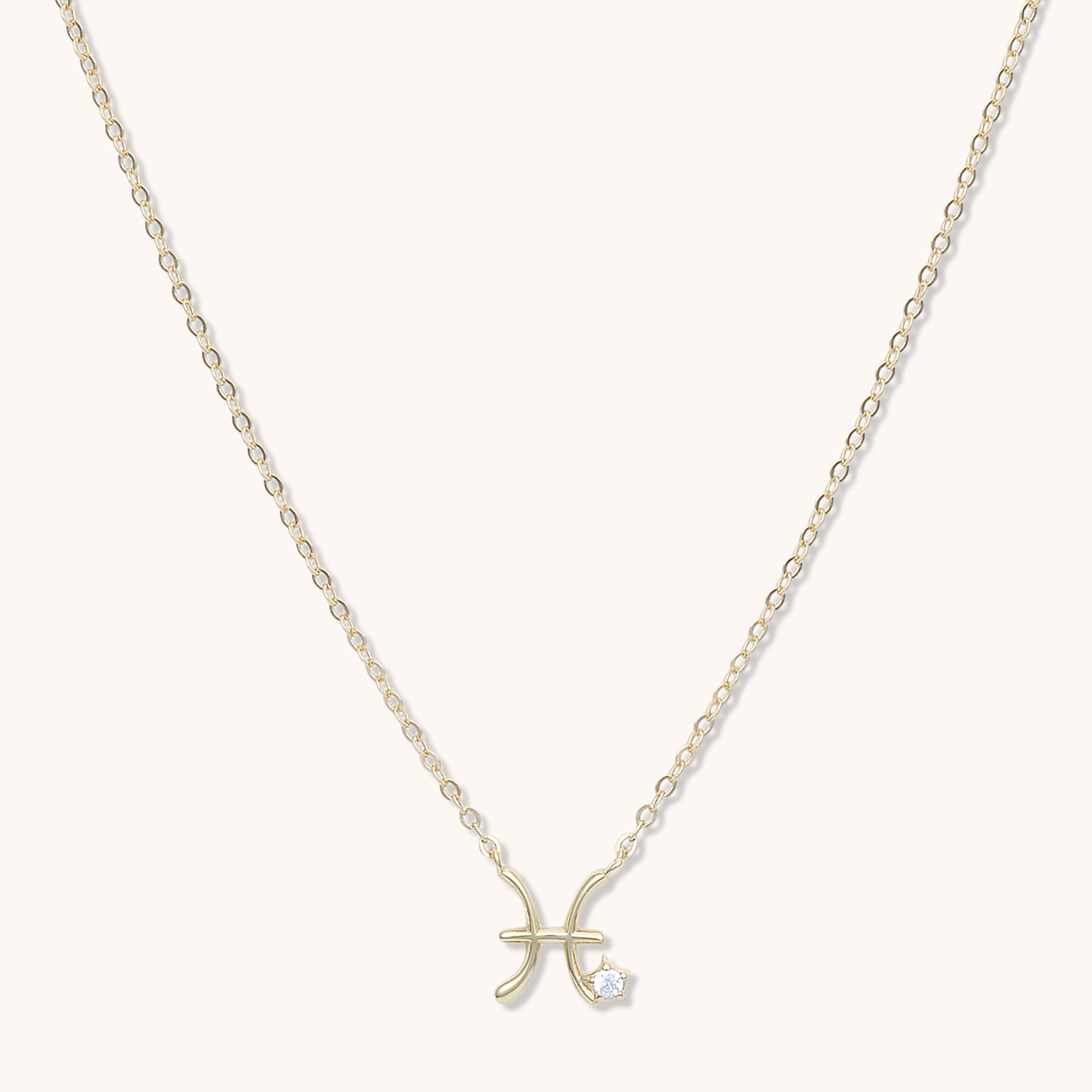 Pisces Star Sign Necklace Rose Gold