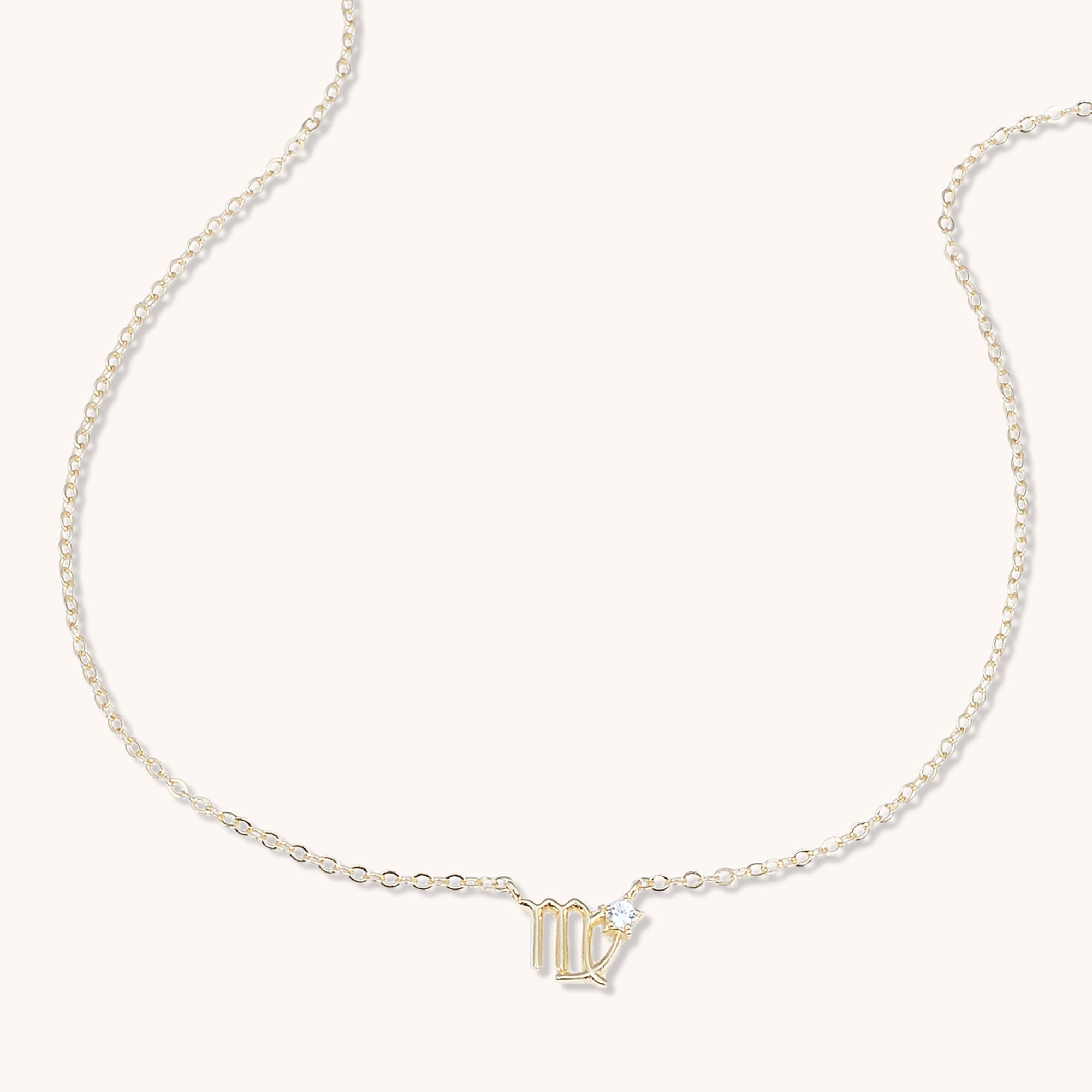 Virgo Star Sign Necklace Rose Gold